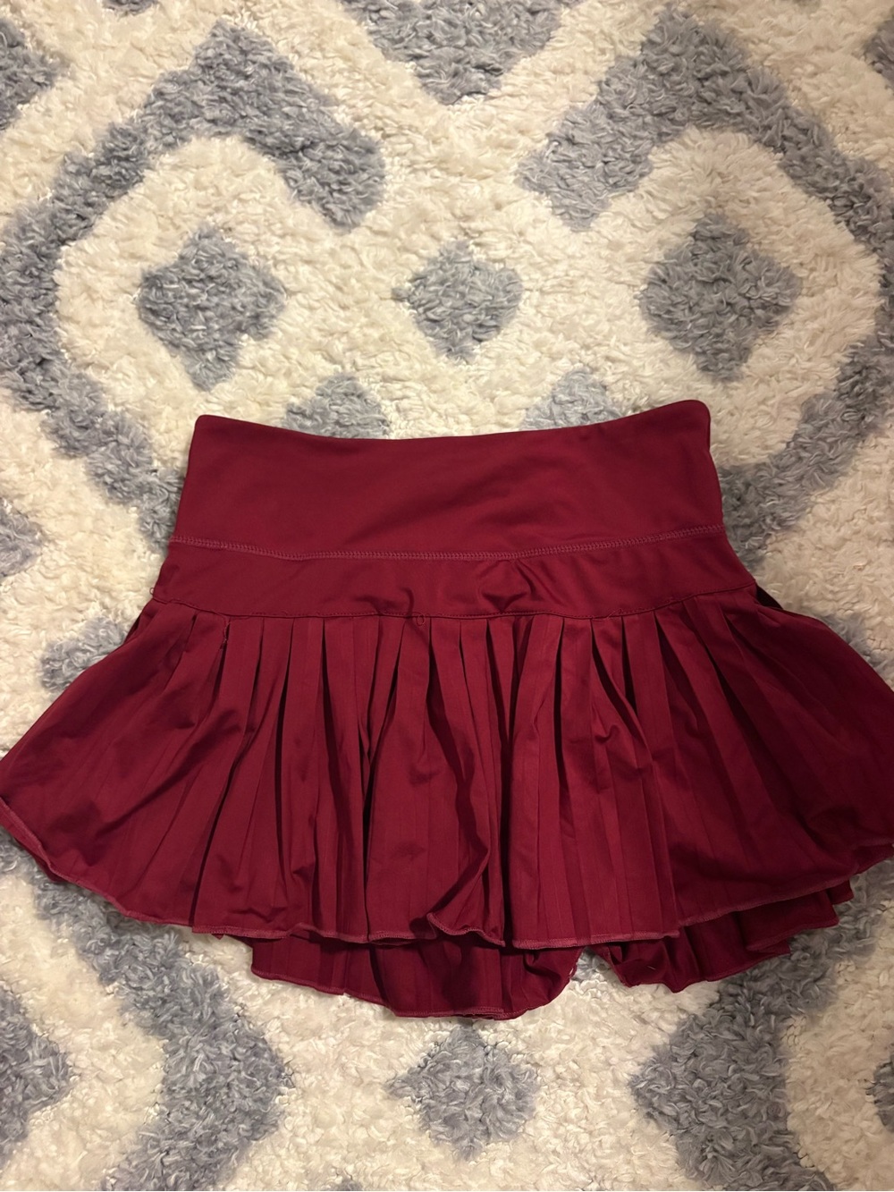 Women's Wine Red Pleated Skater Skirt